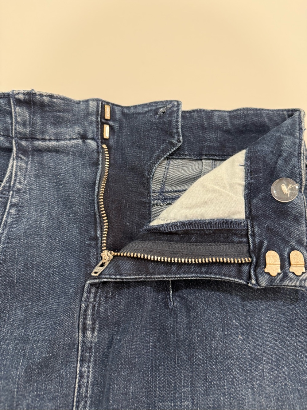 Pilcro by Anthropologie High Rise Straight Denim Midi Skirt Dark Indigo Size 4 - Picture 10 of 12